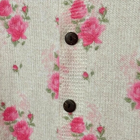 NWOT Gorgeous Pink Rose Floral Print Knit Cardigan Sweater Layering Size 2XL - Picture 7 of 13